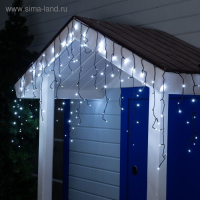 Гирлянда &laquo;Бахрома&raquo; 3 &times; 0.6 м, IP44, УМС, тёмная нить, 160 LED, свечение белое, мерцание белым, 220 В