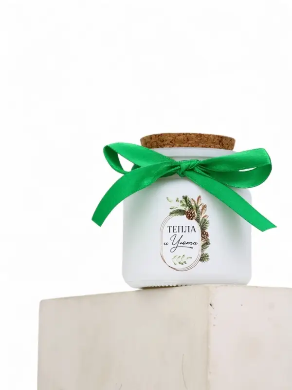 Ароматическая свеча в матовом стакане &laquo;С Новым годом&raquo;, аромат хвойный лес