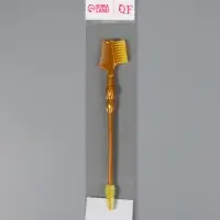 Кисть для макияжа, 2в1, 18.5 см, золотистый