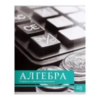 Тетрадь предметная Calligrata &laquo;Чёрное-белое&raquo;, 48 листов в клетку Алгебра, со справочным материалом, обложка мелованная бумага, блок №2, белизна 75% (серые листы)