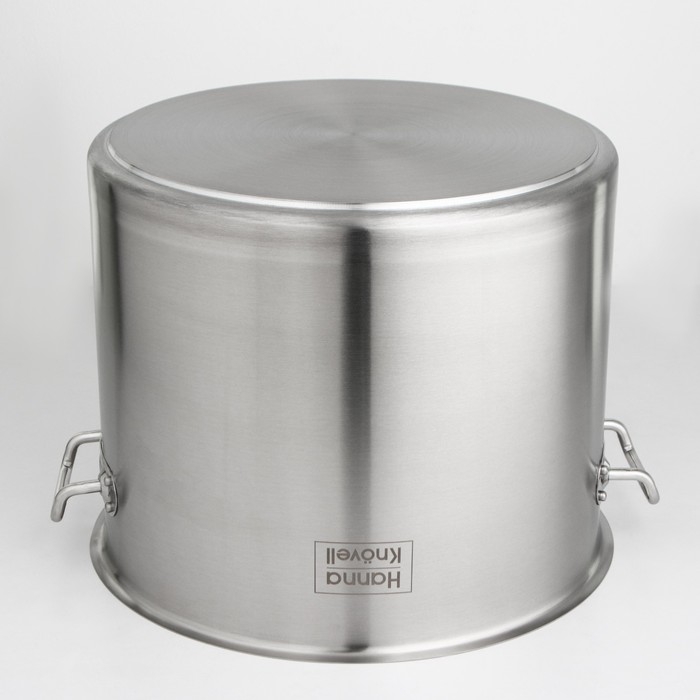 Кастрюля из нержавеющей стали Hanna Kn&ouml;vell HoReCa, 40 л, толщина 0,8 мм, 201 сталь, дно 3,2 мм, с теплораспределительным слоем, индукция