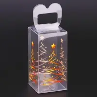 Коробка подарочная новогодняя складная ПВХ &laquo; Ёлочка гори!&raquo; 4&times;4&times;8 см