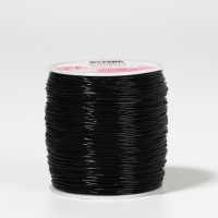 Нить для плетения 100&plusmn;1м d0,8мм эластичная силикон чёрный АУ