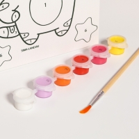 Картина по номерам для детей &laquo;Котик со звёздочками&raquo;, 21 х 15 см