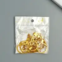 Основа для брелока кольцо металл с плоским креплением золото 3х6 см