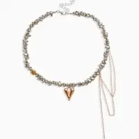 Колье "Сердце" водопад, цветной