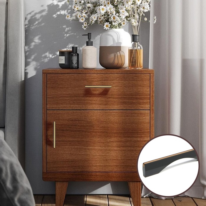 Ручка-скоба CAPPIO RSC032, м/о 96 мм, цвет черный/золото, 4 шт.