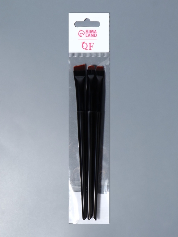 Набор кистей для макияжа, 3 предмета, чёрный