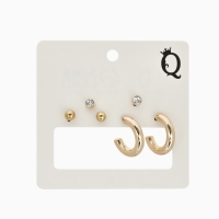Набор серьги 3 пары &laquo;Классика&raquo; кольца, цвет золото