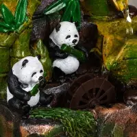 Фонтан "Панды на мельнице" 25х15х16 см (с подсветкой)