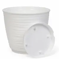 Горшок для цветов "Saffron" D-26,7 см, 9,1 л с поддоном, белый