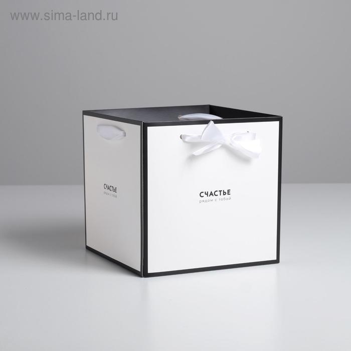 Пакет-коробка &laquo;Счастье рядом&raquo;, 19 х 19 х 19 см