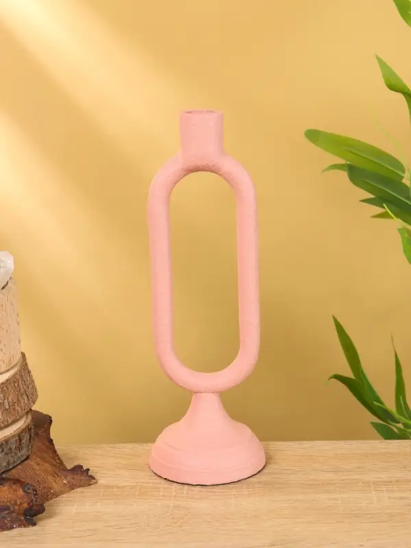 Подсвечник на 1 свечу "Пудровый" 8,5х,8,5х26 см