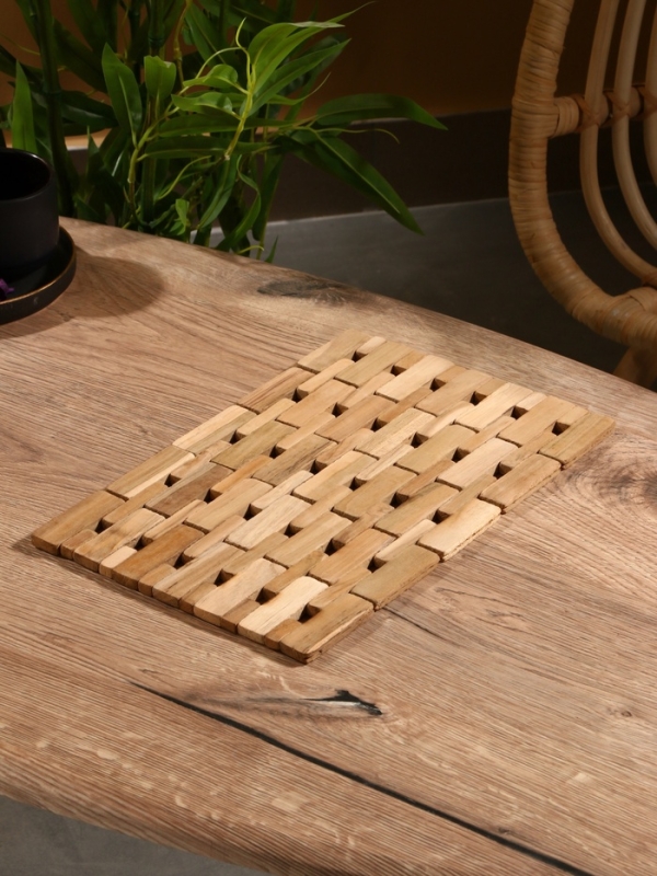 Коврик из тикового дерева, 30х20х0,7 см