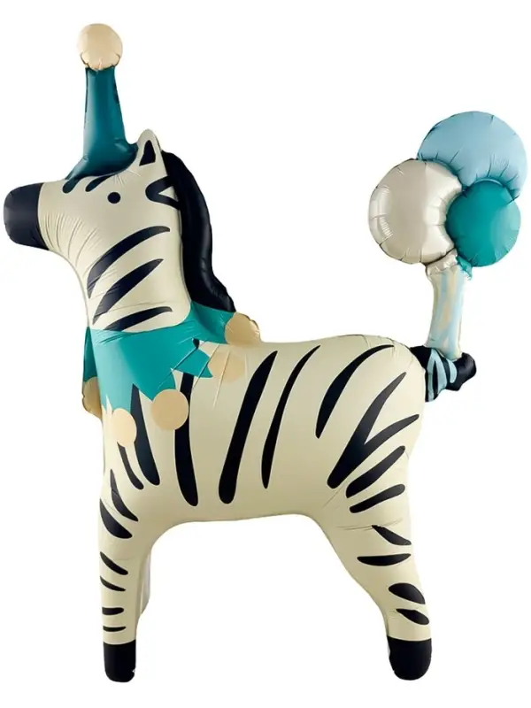 Воздушный шар фольгированный 3D 43" &laquo;Цирк. Зебра в колпачке&raquo;, только под воздух