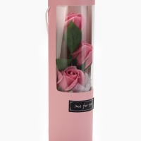 Букет из трех мыльных дымных роз в колбе.