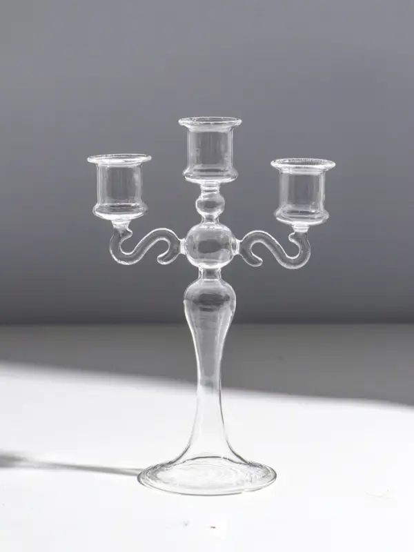 Подсвечник стекло "Версаль" прозрачный d=2.2 см 14х4х21,5 см