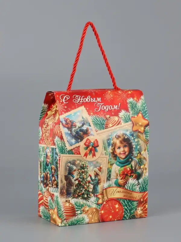 Коробка подарочная складная  "Золотое время" 16 х 8 х 20 см