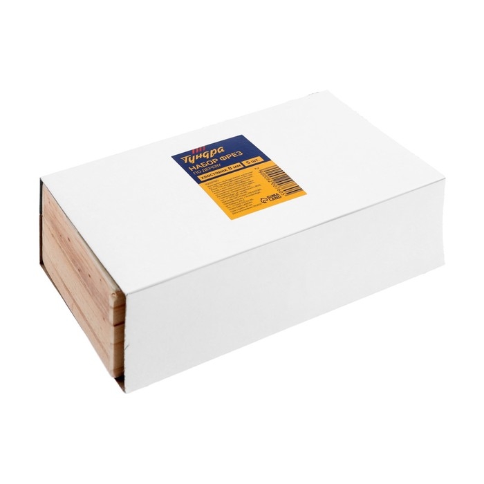 Набор фрез по дереву ТУНДРА, деревянный ящик, хвостовик 8 мм, 5 шт.