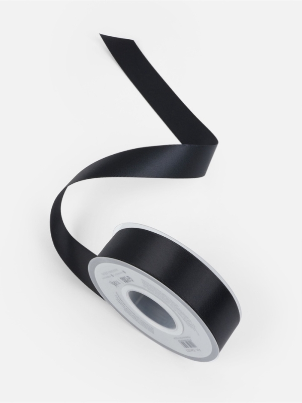 Лента атласная двухсторонняя №0030 25мм*25&plusmn;1м чёрный TR