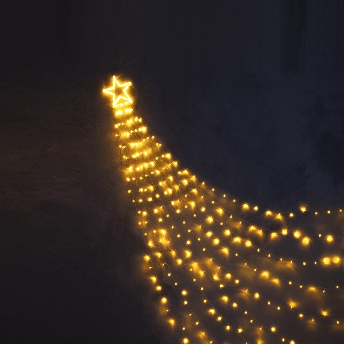 Светодиодная фигура &laquo;Комета&raquo; 3.5 м, пластик, 9 нитей, 220 В, свечение оранжевое