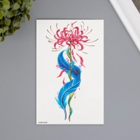 Татуировка на тело цветная "Цветок с пером" 11,4х21 см