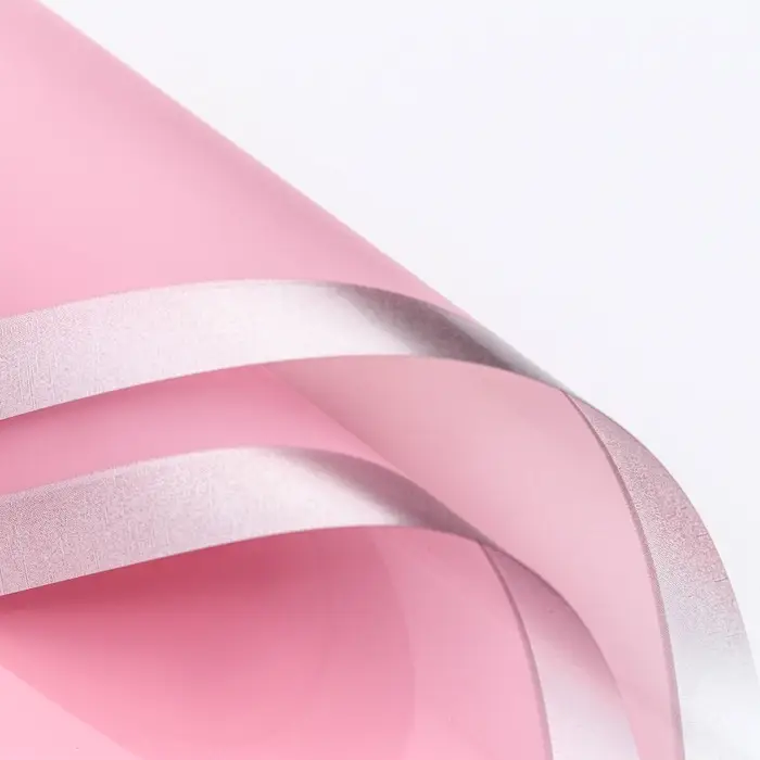Пленка для цветов, &laquo;Серебряный кант&raquo;, розовый, 57&times;57&plusmn;1 см