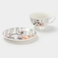 Чайная пара новогодняя &laquo;Снежные забавы&raquo;, 2 предмета: чашка 180 мл, блюдце d=15 см, керамика, подарочная упаковка, белая