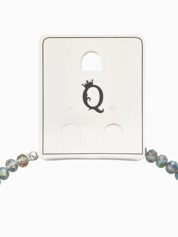 Чокер из бисера &laquo;Хрусталь&raquo; бензиновый в серебре, 37 см + 5 см доп, цепочка