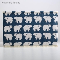 Короб стеллажный для хранения с крышкой &laquo;Северные мишки&raquo;, 25&times;20&times;17 см, цвет синий