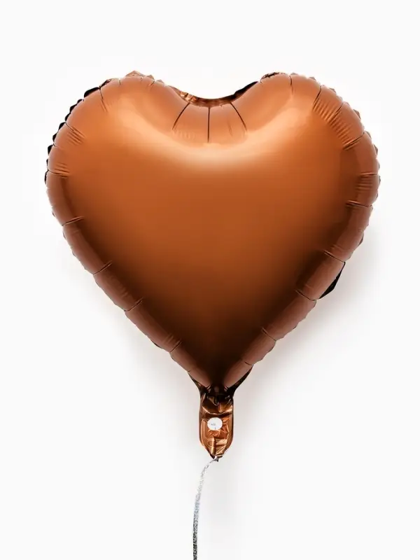 Воздушные шары фольгированные 17" "Сердце" цвет шоколадный сатин, набор 5 штук