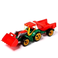 Трактор &laquo;Трудяга&raquo;, с прицепом, МИКС