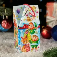 Коробка новогодняя подарочная складная &laquo;Зефиркины&raquo; 10.5&times;10.5&times;21.5 см