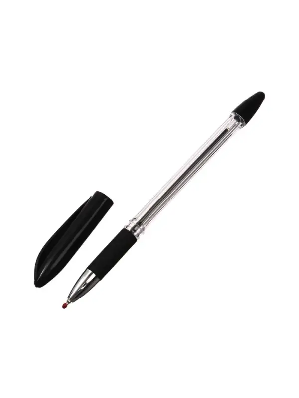 Ручка шариковая 0.5 мм, стержень чёрный, с резиновым держателем