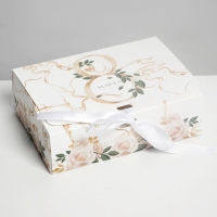 Коробка подарочная складная, упаковка, &laquo;8 марта, золото&raquo;, 16.5 х 12 х 5 см