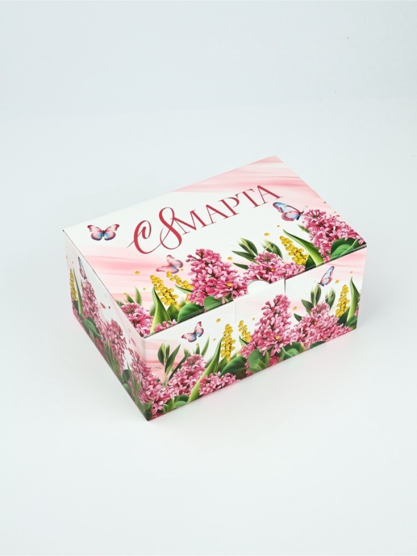Подарочная коробка, упаковка, &laquo;8 марта, нежность&raquo;, 22 х 15 х 10 см