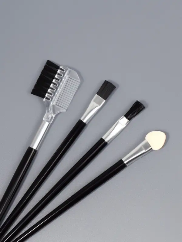 Кисти для макияжа, набор - 4 шт., чёрная