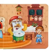 Книга картонная "Сказки в пазлах", 5 пазлов, 12 стр., Корней Чуковский