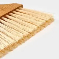 Щетка с совком "Meli", бамбуковая ручка, цвет черный 18х14 см