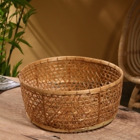 Корзина плетёная "Клоус" бамбук 36х36х14 см, светлая