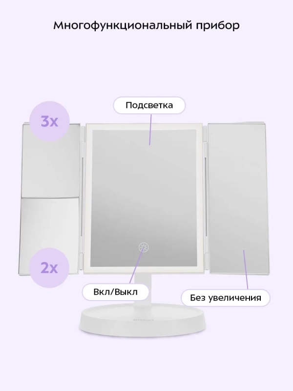 Косметическое зеркало с подсветкой КТ-4169 - 5 Вт