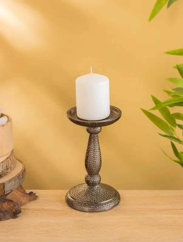 Подсвечник "Нью-Дели" алюминий 9х9х17 см, цв. бронза