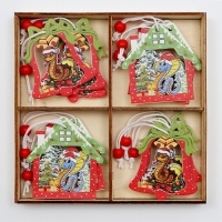 Набор подвесок в деревянной подарочной упаковке, 12 шт.