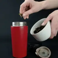 Термостакан с ситечком No Leak Infuser, красный