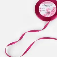 Лента атласная, 6 мм, 23&plusmn;1 м, ярко-розовая №27