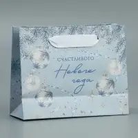 Пакет подарочный новогодний крафтовый &laquo;Новогодняя нежность&raquo;, S 15 х 12 х 5.5 см
