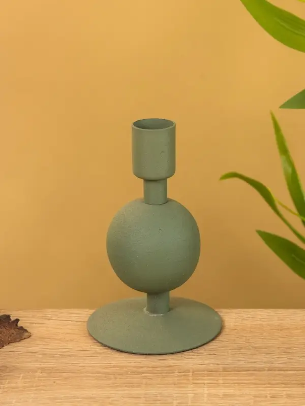 Подсвечник на 1 свечу текстурный "Болотный" с 1 сферой 7,5х7,5х11,5 см