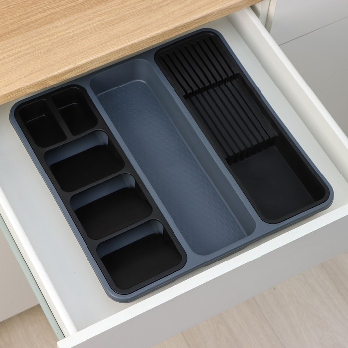 Лоток для столовых приборов и ножей, 40&times;40&times;5,1см, 7 отделений