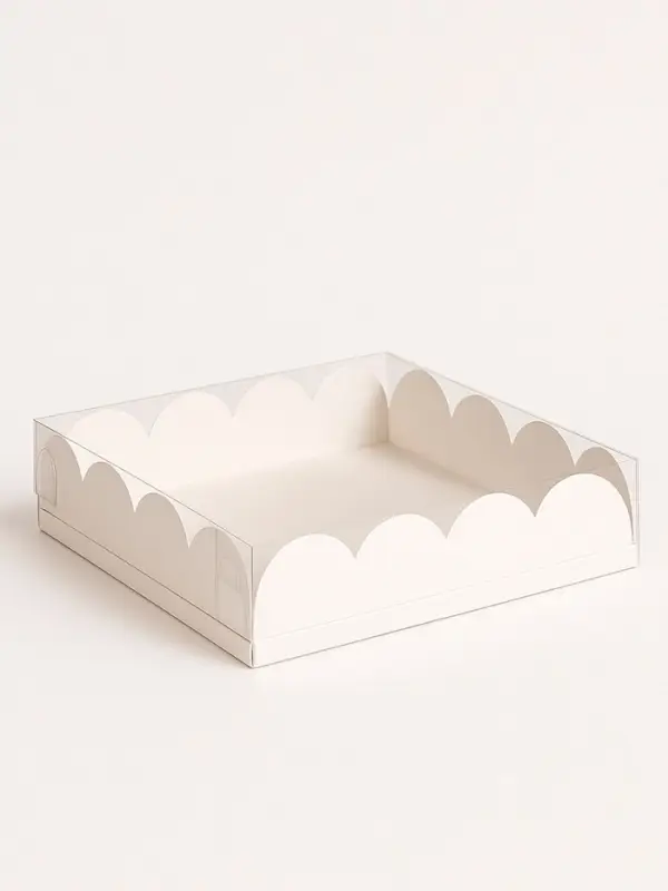 Коробка для печенья, белая, 14&times;10.5&times;2.5 см