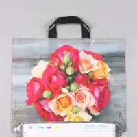 Пакет "Волшебный букет", полиэтиленовый с петлевой ручкой, 38 х 34 + 3 см, 70 мкм